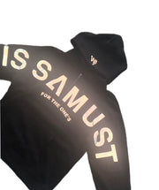 STATEMENT 1/4 ZIP HOODIE - JET BLACK