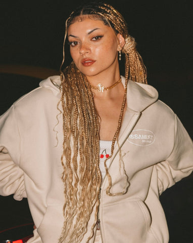 WNDR HEAVY ZIP HOODIE - ECRU
