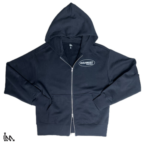 WNDR HEAVY ZIP HOODIE - JET BLACK