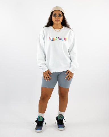 PRIISM CREWNECK WHITE/RAINBOW