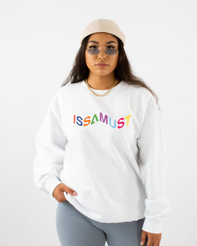 PRIISM CREWNECK WHITE/RAINBOW