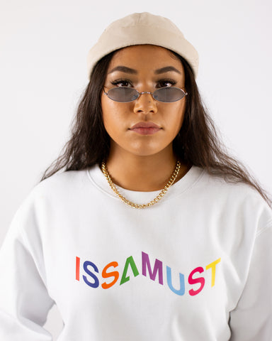 PRIISM CREWNECK WHITE/RAINBOW