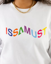 PRIISM CREWNECK WHITE/RAINBOW
