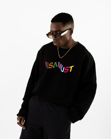PRIISM CREWNECK BLACK/RAINBOW