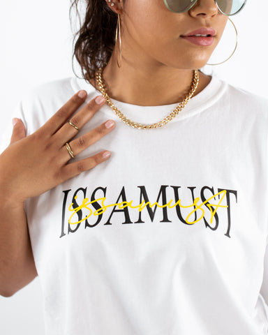 SIGNIITURE TEE WHITE/YELLOW