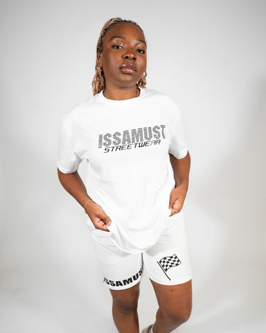 STREETRACER WHITE/BLACK SHORTS