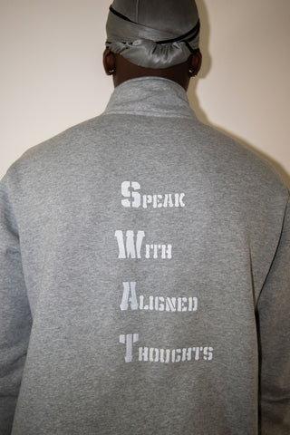 HALF ZIP COMMUNITY CREWNECK (GREY)
